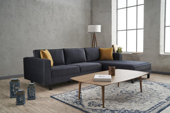 Ugaona sofa Kale Velvet desno - antracit