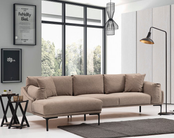 Ugaona sofa Leo Kutak Lijevo - Moka