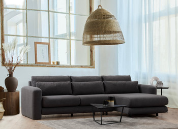 Ugaona sofa Lily Corner desno siva