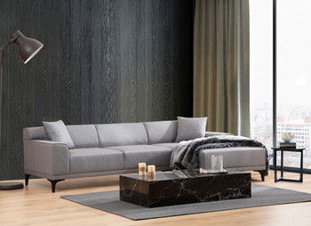 Ugaona sofa Petra R Corner - svijetlo siva