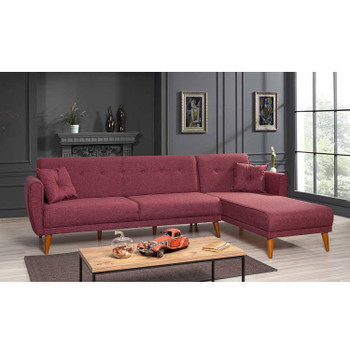 Ugaona sofa-krevet Aria Köşe-Claret Red