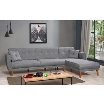 Ugaona sofa-krevet Aria Köşe-Tamno siva