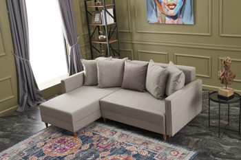 Ugaona sofa-krevet Aydam lijevo - krema