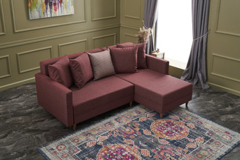 Ugaona sofa-krevet Aydam desno - Claret Red