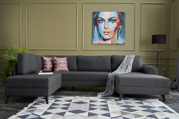 Ugaona sofa-krevet Belen - Antracit