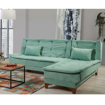 Ugaona sofa-krevet Kelebek Köşe Right-Sea Green