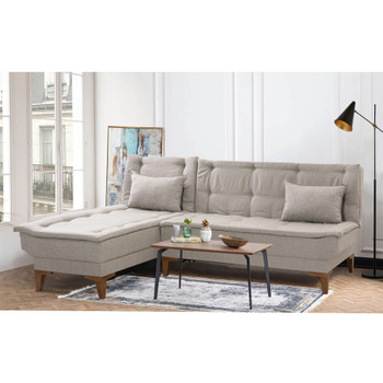 Ugaona sofa-krevet Santo lijevo - krema