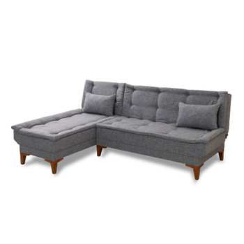 Ugaona sofa-krevet Santo lijevo - tamno siva