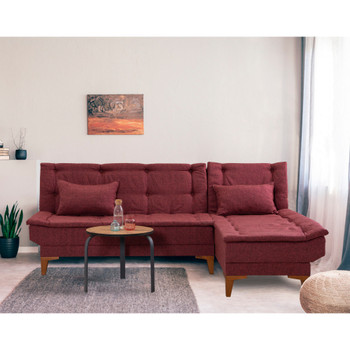 Ugaona sofa-krevet Santo-Claret crvena