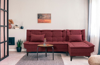 Ugaona sofa-krevet Santo-S-Claret crvena