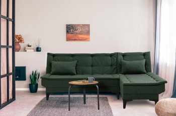 Ugaona sofa-krevet Santo-S-Green