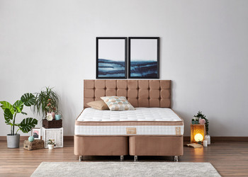 Krevet sa madracem Latte - svijetlosmeđa (180 x 200)