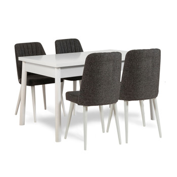 Produživi set stolova i stolica (5 komada) Santiago bijeli antracit V2