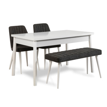 Set stolova i stolica (4 komada) Kosta bijela-antracit