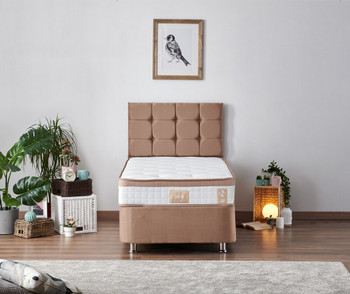 Krevet sa madracem Latte - svijetlosmeđa (100 x 200)