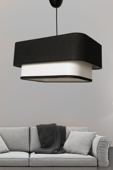 Stropna svjetiljka Varianza - crna, bijela