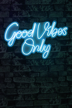 Dekorativna plastična led rasvjeta Good Vibes Only 2 - Plava