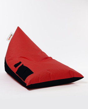 Lazy bag Veliki dupli krevet u boji piramide - crveni