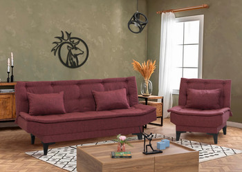 Sofa-krevet Garnitura Santo-S-Claret crvena -94819