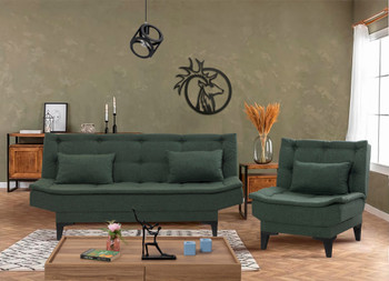 Sofa-krevet Garnitura Santo-S-Green -1070