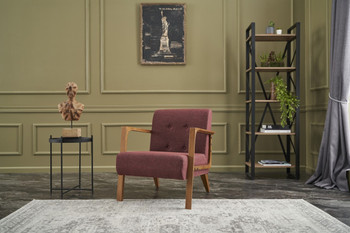 Wing Chair Kemer - Claret Red