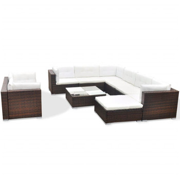 Vrtni Sofa Set 32 Kom Poli Ratan Smeđi