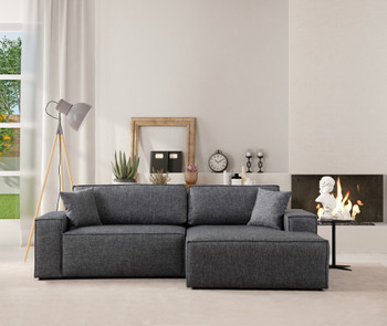 Kutna sofa-krevet Pırlo kut desno - tamno siva   a.g