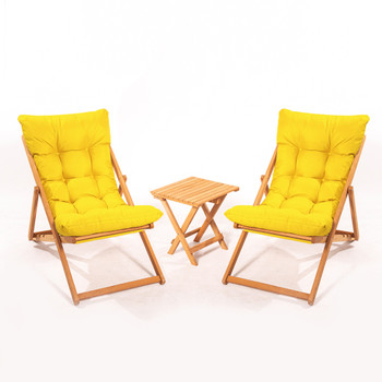 Set vrtnih stolova i stolica (3 komada) MY005 - žuta