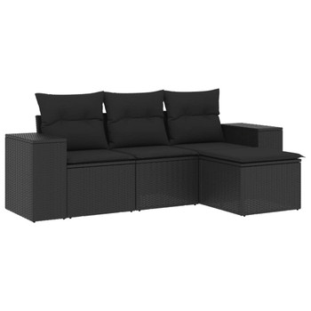 4-dijelni set vrtnih sofa od poliratana s jastucima crni 3254802
