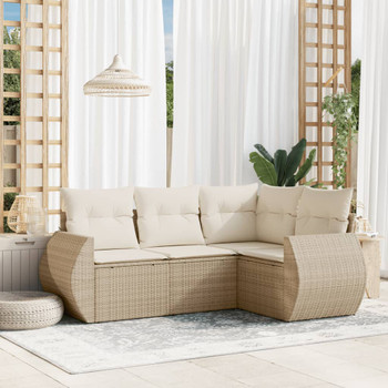 4-dijelni set vrtnih sofa s jastucima bež od poliratana 3253645
