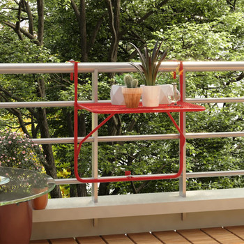 Balkonski stol crveni 60 x 40 cm čelični 340919