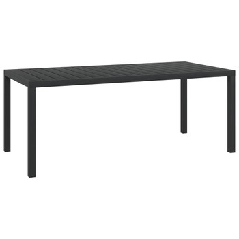 Vrtni stol crni 185 x 90 x 74 cm aluminijum i WPC 42792