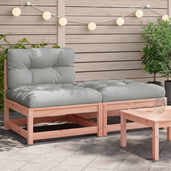 Vrtna sofa bez naslona za ruke s jastucima i tabureom 838131