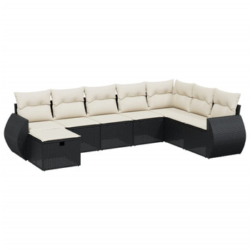 8-dijelni set vrtnih sofa od poliratana s jastucima crni 3264202