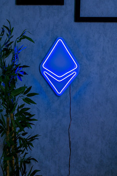 Dekorativna plastična led rasvjeta Ethereum znak - plava