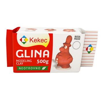 Glina, masa za oblikovanje, bijela 500g, Kekec