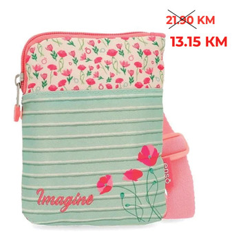 Torba na rame 16.5 cm, Imagine, pastelno zelena-roze, Enso