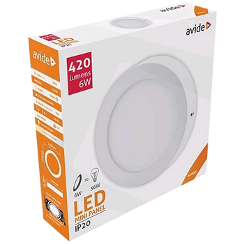 Avide Plafonjera LED, 6W, 420 lm, 4000K, IP20 - ACSMNW-R-6W-ALU