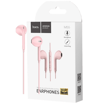 hoco. Slušalice sa mikrofonom, 3.5 mm, dužina kabela 1.2 met, pink - M55 Memory sound Pink