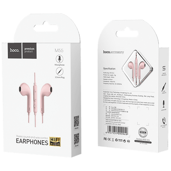 hoco. Slušalice sa mikrofonom, 3.5 mm, dužina kabela 1.2 met, pink - M55 Memory sound Pink