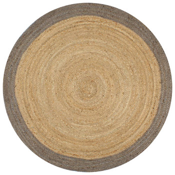 Ručno rađeni tepih od jute sa sivim rubom 120 cm