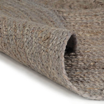 Ručno rađeni tepih od jute okrugli 120 cm sivi