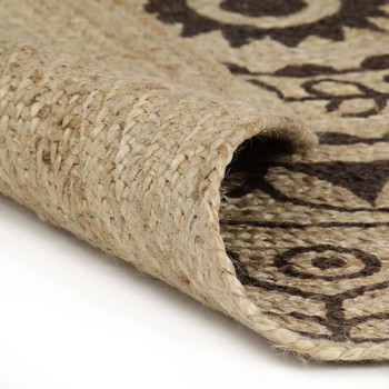 Ručno rađeni tepih od jute s tamnosmeđim uzorkom 90 cm