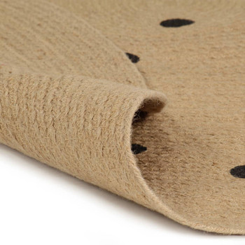 Ručno rađeni tepih od jute s uzorkom točkica 120 cm