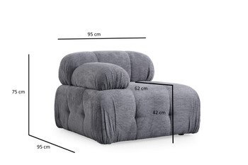 Sofa s jednim sjedištem Petite 1R - Siva