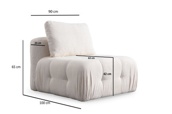 Sofa s jednim sjedištem Amaris O1 - Bijela