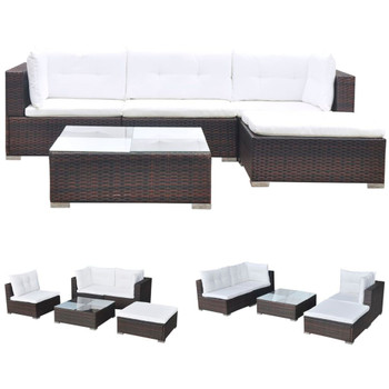 Vrtni Sofa Set 14 Kom Poli Ratan Smeđi