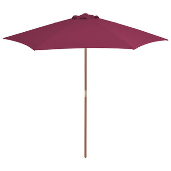 Vrtni suncobran s drvenom šipkom 270 cm bordo