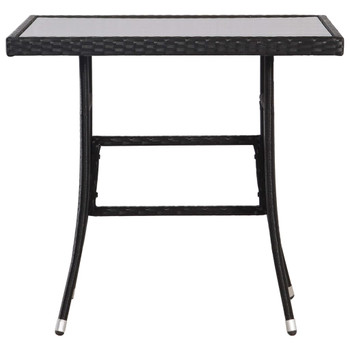 Vrtni stol crni 80 x 80 x 74 cm od poliratana