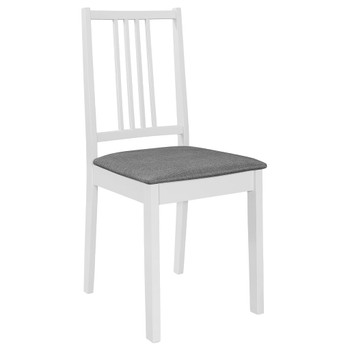 vidaXL Blagovaonske stolice od masivnog drva s jastucima 6 kom bijele